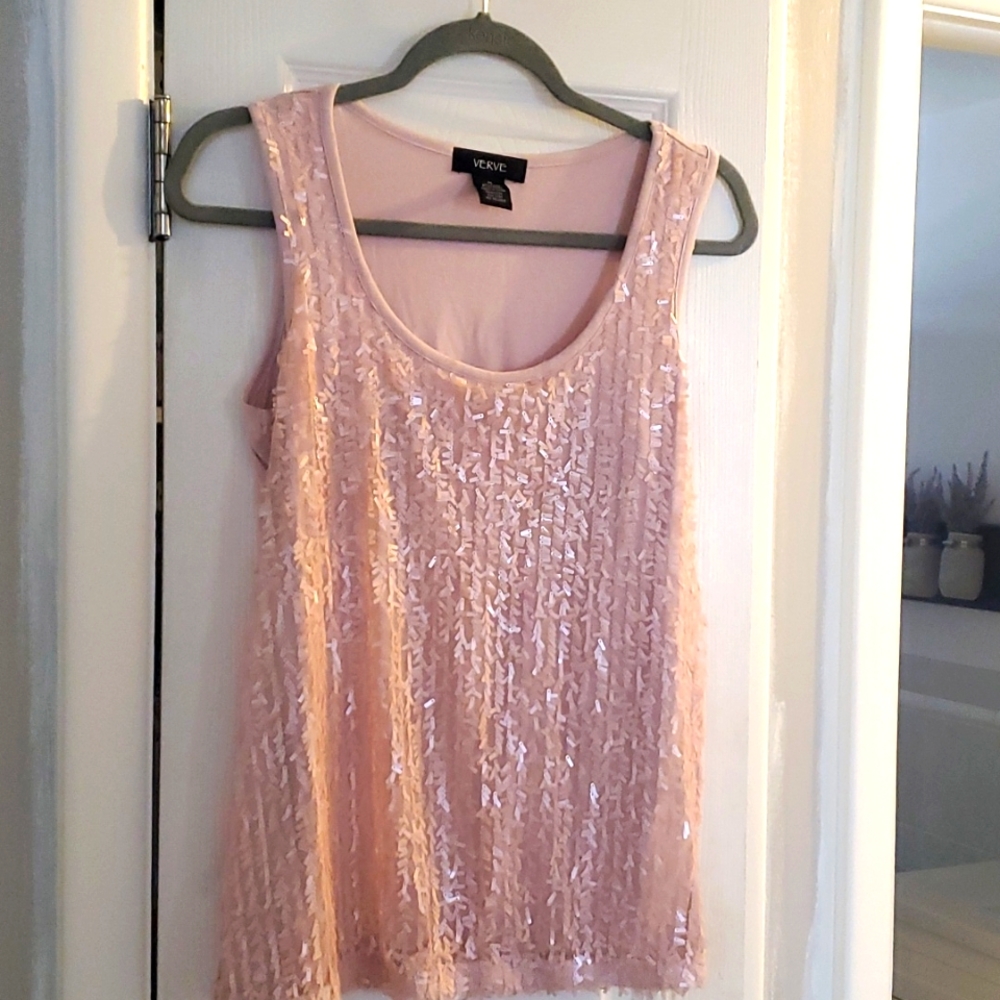 Sparkly pink women's tank